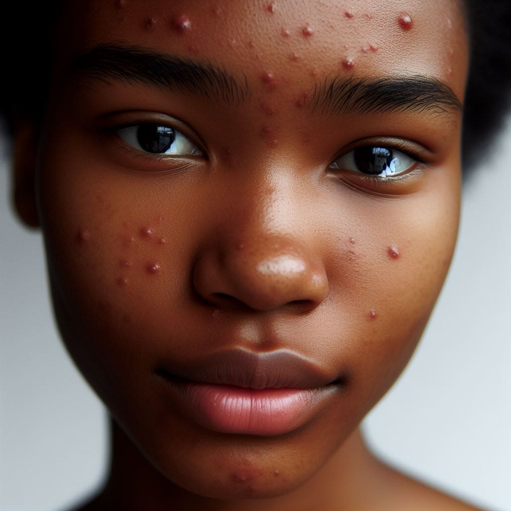 Image of a girl who have Acne on your face