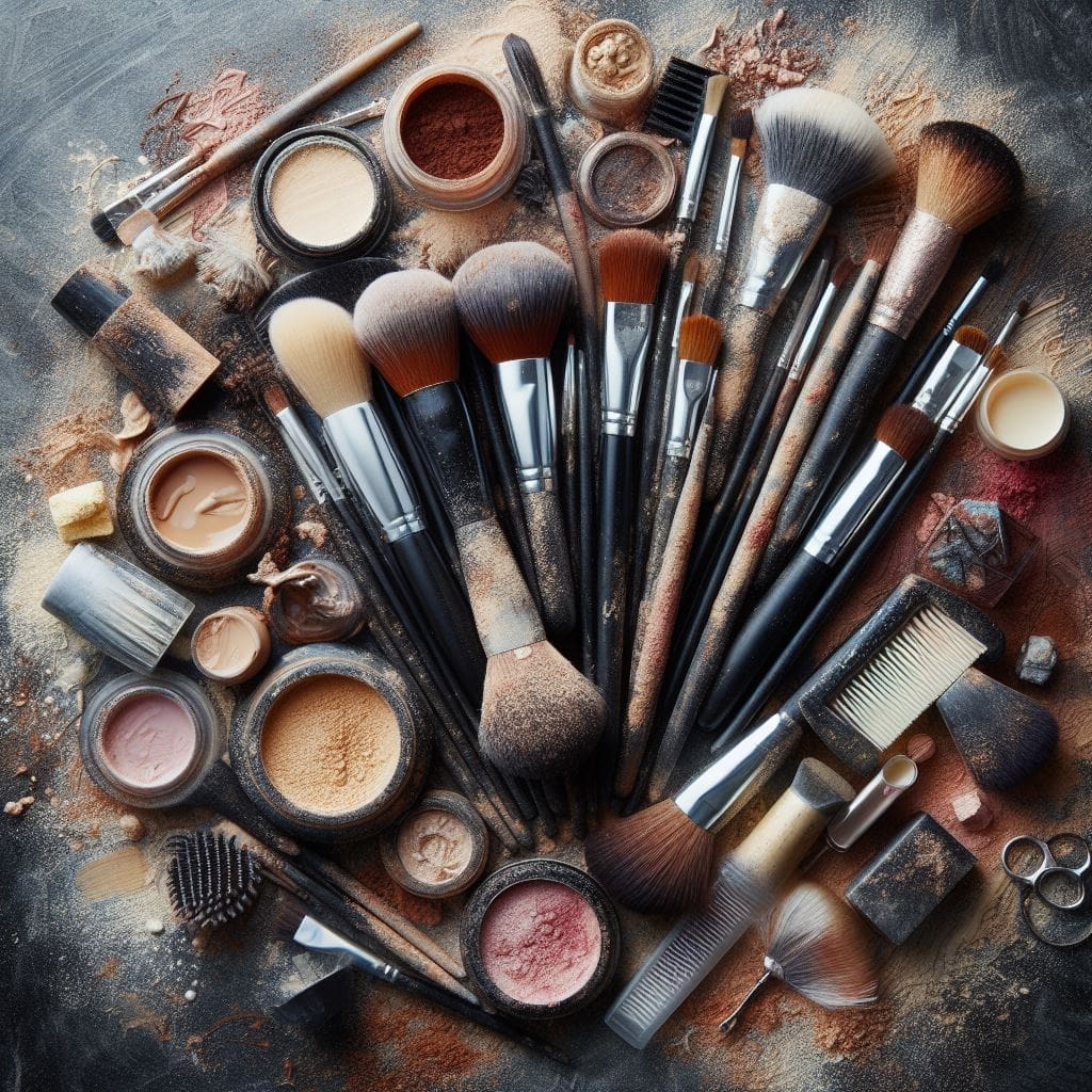 image-of-a-dirty-make-up-brushes-and-tools