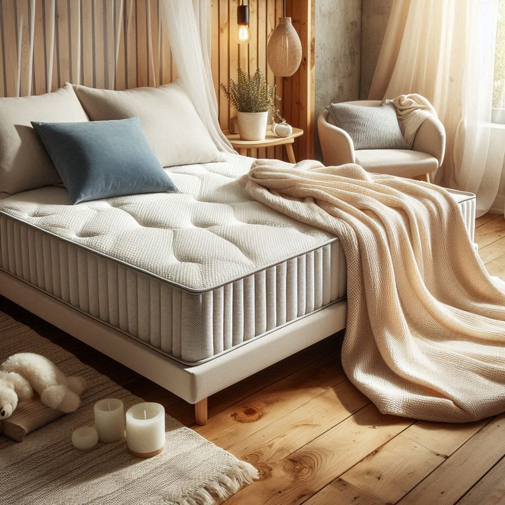 A breathable mattress in a well-ventilated bedroom, ideal for Nigeria's warm climate.