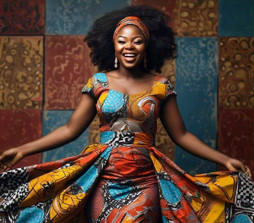 A beautiful Nigerian woman adorned in a custom outfit in Nigeria reflecting Nigerian women's fashion commitment