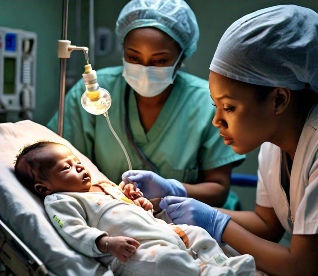 a baby receiving treatment- jaundice