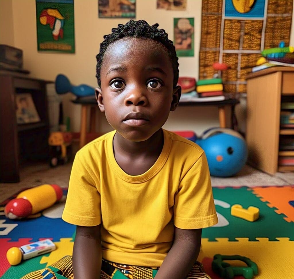 a boy sitting- fluency disorder