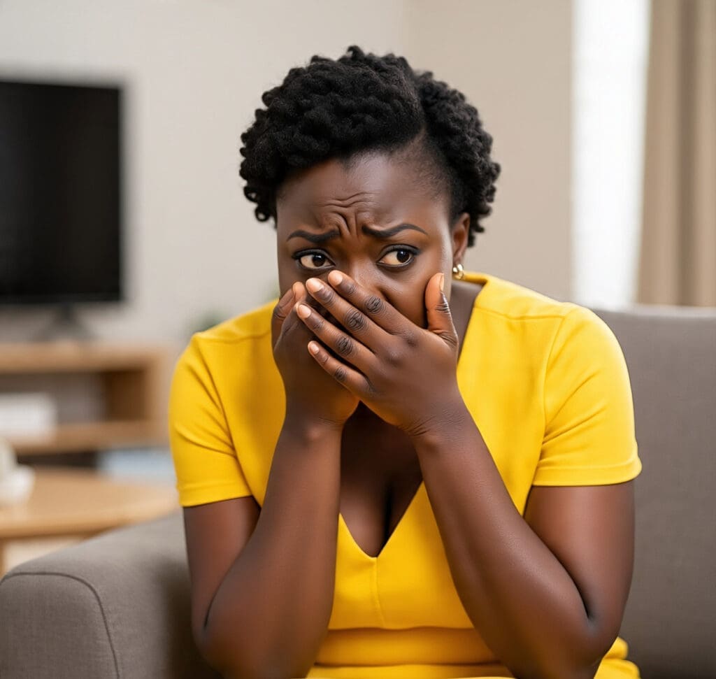 a surprised and sad lady- cryptic pregnancy